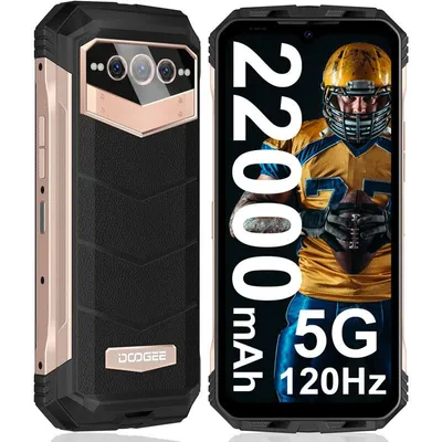 Produktbild von DOOGEE VMAX 5G Outdoor Smartphone 22000mAh 20GB+256GB Dimensity 1080, 120Hz FHD+ 108MP Android 12 Handy, Gold