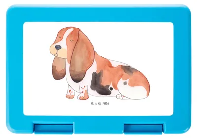 Produktbild von Mr. & Mrs. Panda Snackbox Hund Basset Hound - Weiß - Geschenk, Hundeliebe, Sprüche, Vesperbox, Bento Box, Brotbehälter, Vorratsbehälter, Bentobox