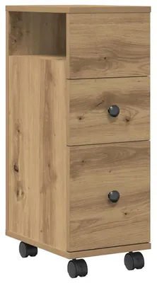 Produktbild von vidaXL Badschrank Schmal mit Rollen Artisan-Eiche Holzwerkstoff