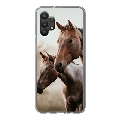 Produktbild von MuchoWow® Handyhülle Schutzhülle Hülle für Samsung Galaxy A32 5G Pferde - Natur - Braun Silikon Softcase Handy Hülle - Softcase
