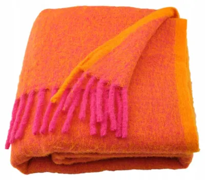 Produktbild von IKEA KLIPPOXEL Decke, weich, flauschig, orange, 130x170 cm