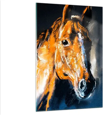 Produktbild von Bilder auf glas - Einteilig - Pferd Natur Tier - 80x120cm - Glasbilder - Wandbilder - Bilder - zum Aufhängen bereit - Wanddekoration aus Glas - Glas Bilder - Wandbild auf Glas - GPA80x120-3425