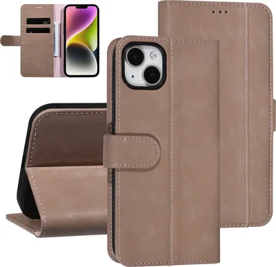 Produktbild von UNIQ Accessory iPhone 14 & 15 Plus Pink Booktype Card holder for 3 cards - Magnetic closure