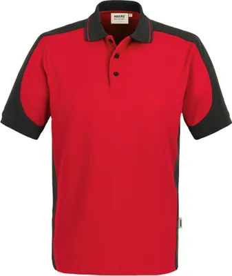Produktbild von HAKRO Poloshirt Contrast Mikralinar® 839, rot/anthrazit, XL
