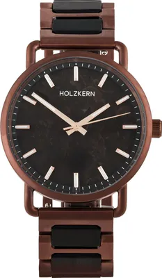 Holzkern Armbanduhr Quarz Espressino Kaffee/Ahorn 1