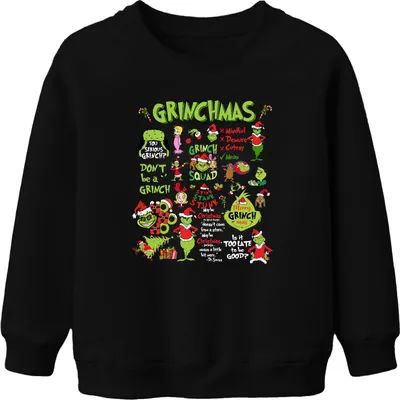 Produktbild von Grinchmas Grinch Squad Don't Be a Grinch Merry Christmas Funny Uni Kinder Sweatshirt Pullover, Schwarz, 116