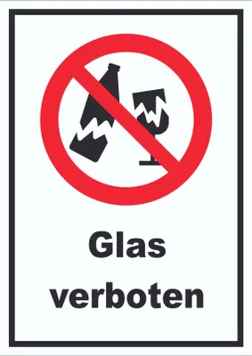 Produktbild von Schild Glas verboten A4 Rückseite selbstklebend