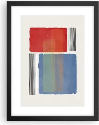 Produktbild von Gerahmtes Poster - Schwarzer Rahmen - Stück Geometrisch Rechtecke - 30x40 cm - Wand Bild - Wanddeko - Wandbilder - Kunstposter - Wandposter - Bilderrahmen - Bilder - Kunstdruck - P2BPA30x40-4809