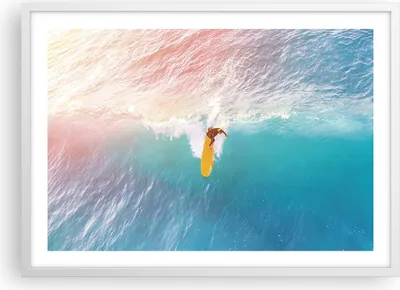 Produktbild von Gerahmtes Poster - Weißer Rahmen - Surfen Welle Licht - 70x50 cm - Wand Bild - Wanddeko - Wandbilder - Kunstposter - Wandposter - Bilderrahmen - Bilder - Kunstdruck - Wanddekoration - P2WAA70x50-4409