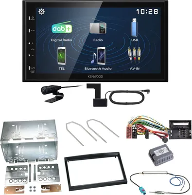 Produktbild von Kenwood DMX129DAB DAB+ Bluetooth USB Einbauset für Citroen C2 C3 Berlingo Jumpy