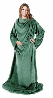 Produktbild von EUROFIRANY Kuscheldecke TV Decke 150 x 180 cm dunkelgrün Fleece-Sweatshirt kuschelig