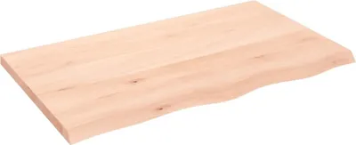 Produktbild von vidaXL Tischplatte 100x60x(2-4) cm Massivholz Eiche Unbehandelt