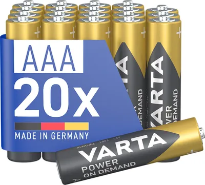 Productafbeelding van VARTA AAA-batterijen, 20 stuks, voorraadverpakking, "Power on Demand", alkaline, 1,5 V