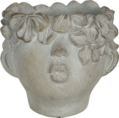 Produktbild von Pot de fleurs 16x15x13 cm gris 6TE0314