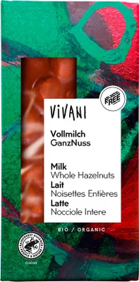 Produktbild von -Milchschokolade mit ganzen Haselnüssen 100 g – VIVANI