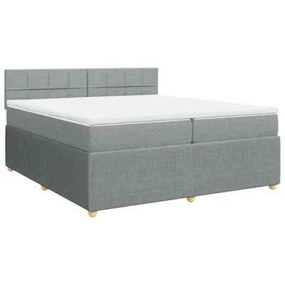 Produktbild von Boxspringbett mit Matratze Hellgrau 200x200 cm Stoff