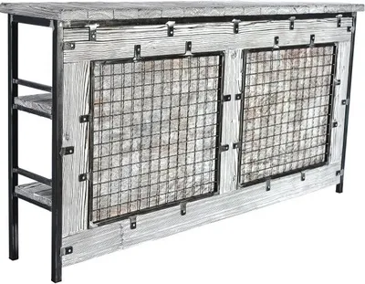 Produktbild von CHYRKA® Bartisch (Weiss, 200x40 cm H=105 cm) Theke BarMöbel modernes Design Massivholz Loft Handmade Vintage Deco
