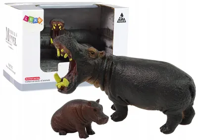 Obrázek produktu pro Sada 2 figurek Hipopotam s mladými zvířaty Světa