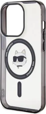 Productafbeelding van Telefoonschaal Karl Lagerfeld Choupette Head, MagSafe, transparant, voor iPhone 15
