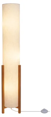 Image de Lampadaire Salon Rétro Lampadaire Abat-jour textile Beige Bois Naturel 3195427