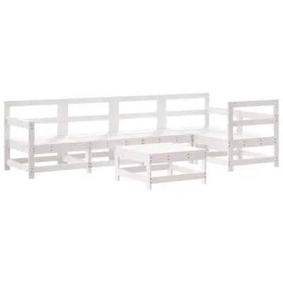 Produktbild von vidaXL 6-tlg. Garten-Lounge-Set Weiß Massivholz Kiefer