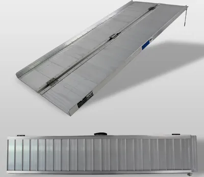 Produktbild von TRUTZHOLM Rollstuhlrampe klappbar 184 cm Traglast 272 kg Alu grau geriffelt Auffahrrampe