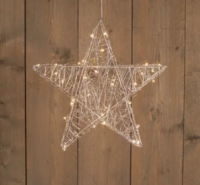 Productafbeelding van Batterijverlichting metalen ster 40 cm warm wit Anna's Collection