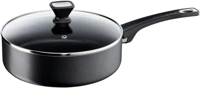 Produktbild von Titan-Schmorpfanne mit Deckel und Antihaftbeschichtung, 24 cm