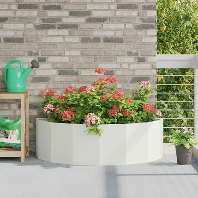 Produktbild von "Schlussverkauf" Pflanzkübel im Garten - 1 pc - Blumenbeet/Gartenbeet - Weiß 120x60x35 cm Stahl C13584