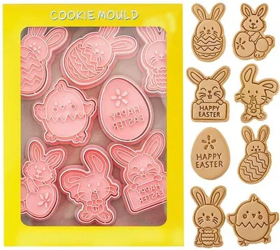 Immagine prodotto di Set di stampi da forno per Pasqua, 8 pezzi, 3D