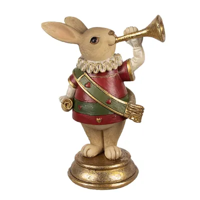 Produktbild von Clayre & Eef Figur Kaninchen 11x7x14 cm Braun Rot Polyresin