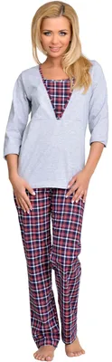 Image de Pyjama d'allaitement pour femme Be Mammy V2R4N381 (Mélange-2, L)