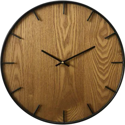 Produktbild von Rebecca Mobili Runde Wanduhr aus Holz, braun und schwarz ø 40 cm