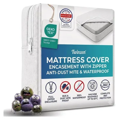 Productafbeelding van Matrashoes Anti-mijt en bedwants - 140 x 190 x 25 cm - Met ritssluiting - Waterdicht en ademend