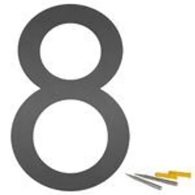 Produktbild von Edelstahl Hausnummer Nummer "8" Hausnummernschild Schrift Arial Anthrazit Matt 20cm V2Aox