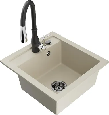 Image de Évier Vitogranite 1 bac avec mitigeur Savita, beige (6503-69-672601-70)