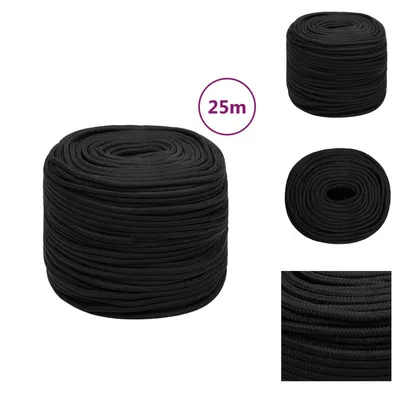 Produktbild von vidaXL Bootsseil Schwarz 8 mm 25 m Polypropylen -  Seile