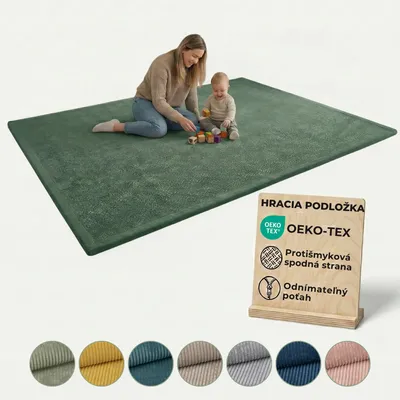 Obrázok produktu pre Pillows24 - Detská podložka na plazenie 150x200 cm | 3 cm hrubá podložka na hranie pre deti, detský koberec | protišmyková a ľahko udržiavateľná, mäkká podložka na plazenie | koberec na hranie