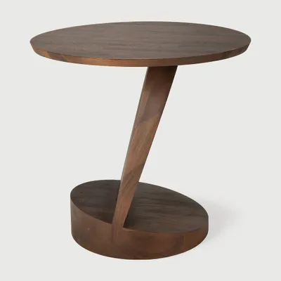 Obrázek produktu pro Odkládací stolek Oblic - lakovaný teak - hnědý - kulatý - Ethnicraft