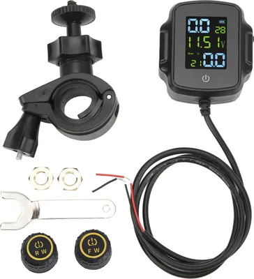 Obrázek produktu pro Systém monitorování tlaku v pneumatikách pro motocykly se 2 externími snímači TPMS 12 V USB nabíjení Vysoce přesný displej
