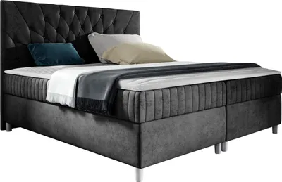 Produktbild von MIRJAN24 Boxspringbett Prowansja, Ehebett mit zwei Bettkästen, Doppelbett mit Topper, Schlafzimmer (Manila 18, Größe: 160x200 cm)