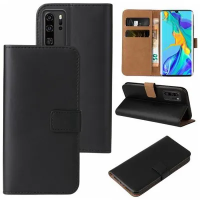 Produktbild von Kunstleder Flip-Hülle für Smartphones - Farbe: Schwarz - Modellkompatibilität: Für Huawei P30 Pro