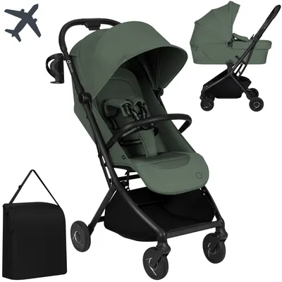Produktbild von Lionelo Sia Flex 2in1 Kinderwagen mit Babywanne & Sportwagen, Kabinenkinderwagen, leicht, kompakt, bis 22 kg - Grün