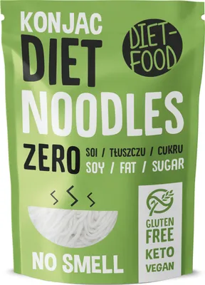 Zdjęcie produktu dla MAKARON (KONJAC) NOODLE BEZGLUTENOWY 270 g (200 g) - DIET-FOOD