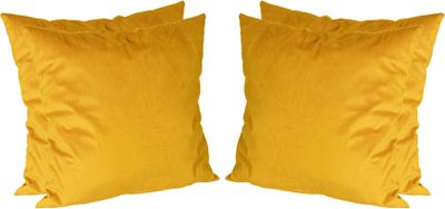 Nicola Spring Quadratische Samtkissen – 55 cm x 55 cm – Gelb – 4er-Pack