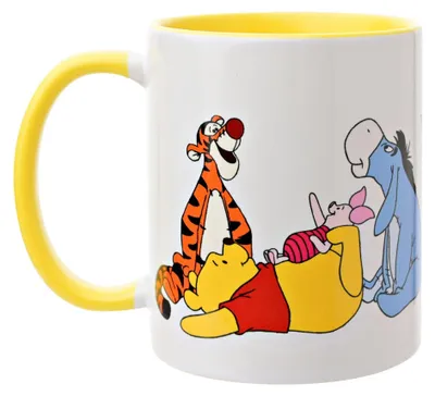 Winnie Puuh Tasse 325 ml Steingut gelb/weiß Disney Motiv