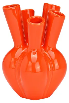 Produktbild von Blumenvase - Tulpenvase - orange - Keramik - 12 x 18 cm - Hornvase