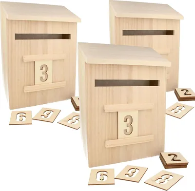 Produktbild von 3 Holzkasten-Adventskalender 28 cm