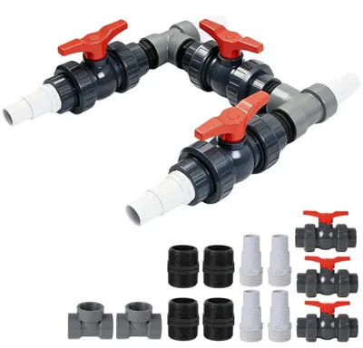 Immagine prodotto di Bypass per piscina da 50 mm - Raccordo per piscina con tubi da 32 e 38 mm - PVC - Adatto per pompe di calore e circuiti di filtrazione