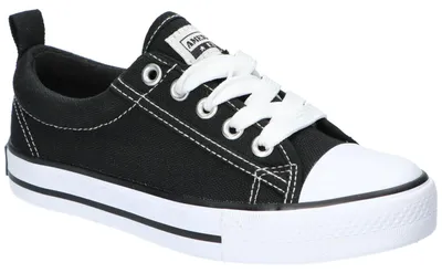 Produktbild von American Club LH129, Kinder Sneaker Schnürschuhe leichte luftige Turnschuhe weißer Boden, Schwarz 36